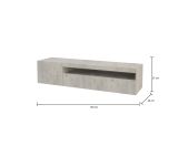 Mobile porta TV Roberto, Credenza bassa da soggiorno a 2 ante, Base porta TV, 100% Made in Italy, cm 150x40h37, Cemento