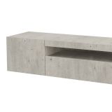 Mobile porta TV Roberto, Credenza bassa da soggiorno a 2 ante, Base porta TV, 100% Made in Italy, cm 150x40h37, Cemento
