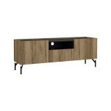Mobile porta TV Rochele, Credenza da soggiorno, Armadio basso per TV, Base parete attrezzata, 41x147 h54 cm, Quercia e Nero