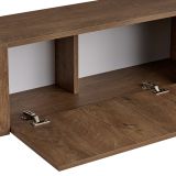 Mobile Porta tv Rovere rustico Nero 2 Ante 4 Vani 180x30x45h cm, Apertura a Ribalta - Noga