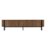 Mobile Porta tv Rovere rustico Nero 2 Ante 4 Vani 180x30x45h cm, Apertura a Ribalta - Noga