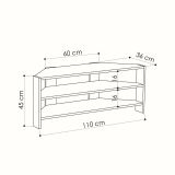 Mobile porta TV Sadalmelik, Credenza da soggiorno, Armadio basso per TV, Base parete attrezzata, 110x36 h45 cm, Bianco