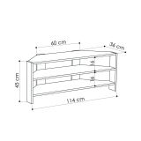 Mobile porta TV Sadalmelik, Credenza da soggiorno, Armadio basso per TV, Base parete attrezzata, 114x36 h45 cm, Beige