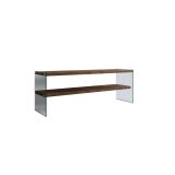 Mobile porta TV Sargas, Supporto per televisione da salotto, Credenza bassa da soggiorno, Base porta TV, 120x35h45 cm, Noce Scuro