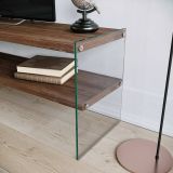 Mobile porta TV Sargas, Supporto per televisione da salotto, Credenza bassa da soggiorno, Base porta TV, 120x35h45 cm, Noce Scuro