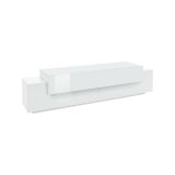 Mobile porta TV Teo, Credenza bassa da soggiorno, Base porta TV, 100% Made in Italy, cm 200x45h52, Bianco lucido