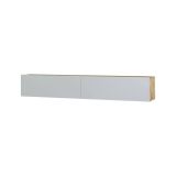 Mobile porta TV Thebe, Supporto per televisione da salotto, Credenza bassa da soggiorno, Base porta TV, 180x32h30 cm, Quercia e Bianco