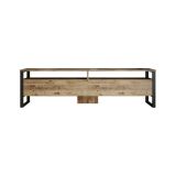 Mobile porta TV Thuban, Supporto per televisione da salotto, Credenza bassa da soggiorno, Base porta TV, 180x36h56 cm, Quercia
