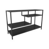 Mobile porta TV Vega, Supporto per televisione da salotto, Credenza bassa da soggiorno, Base porta TV, 120x39h75 cm, Antracite e Nero