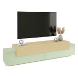 Mobile Porta tv Verde 3 Ripiani 4 Vani 200x45x51.5h cm, 3 Ante - Cassino