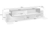Mobile Porta tv Verde 3 Ripiani 4 Vani 200x45x51.5h cm, 3 Ante - Cassino