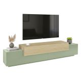 Mobile Porta tv Verde 3 Ripiani 4 Vani 240x45x51.5h cm, 3 Ante - Curino