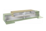 Mobile Porta tv Verde 3 Ripiani 4 Vani 240x45x51.5h cm, 3 Ante - Curino