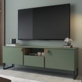 Mobile Porta tv Verde Marrone Rovere un Cassetto 2 Ante 179x40x60h cm, 3 Vani - Muravera
