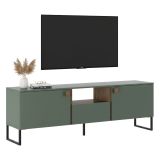 Mobile Porta tv Verde Marrone Rovere un Cassetto 2 Ante 179x40x60h cm, 3 Vani - Muravera