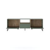 Mobile Porta tv Verde Marrone Rovere un Cassetto 2 Ante 179x40x60h cm, 3 Vani - Muravera