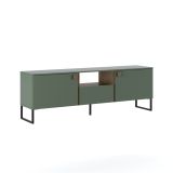 Mobile Porta tv Verde Marrone Rovere un Cassetto 2 Ante 179x40x60h cm, 3 Vani - Muravera