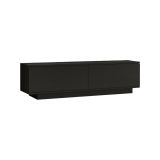 Mobile porta TV Zaur, Supporto per televisione da salotto, Credenza bassa da soggiorno, Base porta TV, 140x36h38 cm, Nero