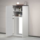 Mobile portafrigo 2 ante 60x165h cm bianco lucido e ardesia - Mesarthim