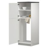 Mobile portafrigo 2 ante 60x165h cm bianco lucido e ardesia - Mesarthim