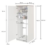 Mobile portafrigo 2 ante 60x165h cm bianco lucido e ardesia - Mesarthim
