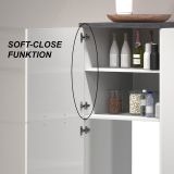 Mobile portafrigo 2 ante 60x165h cm bianco lucido e ardesia - Mesarthim