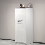Mobile portafrigo 2 ante 60x165h cm bianco lucido e ardesia - Mesarthim
