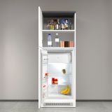 Mobile portafrigo 2 ante 60x165h cm bianco lucido e ardesia - Mesarthim