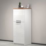 Mobile portafrigo 2 ante 60x165h cm bianco lucido e rovere - Mesarthim