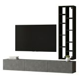 Mobile salotto 3 ante 174cm argento e nero - Sardegna