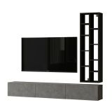 Mobile salotto 3 ante 174cm argento e nero - Sardegna