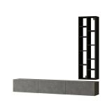 Mobile salotto 3 ante 174cm argento e nero - Sardegna