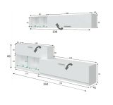 Mobile salotto 6 ripiani 260cm bianco - Vobarno