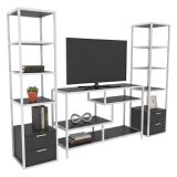 Mobile salotto moderno 198cm bianco e antracite - Felion