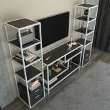 Mobile salotto moderno 198cm bianco e antracite - Felion