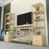 Mobile salotto moderno 198cm oro e quercia - Felion