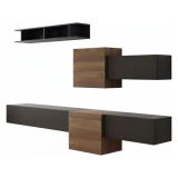 Mobile salotto moderno 262cm noce e antracite - Tony