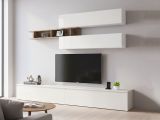 Mobile salotto moderno 276cm bianco lucido e rovere - Gilma