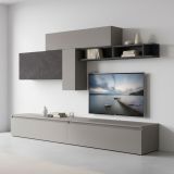 Mobile salotto modulabile 276cm ardesia e grigio scuro - Anacamptis