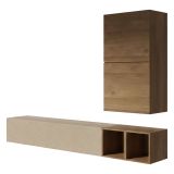 Mobile salotto multifunzione 194cm noce e grigio - Humberto