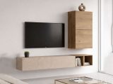 Mobile salotto multifunzione 194cm noce e grigio - Humberto