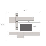 Mobile salotto multifunzione 262cm antracite e rovere - Douglas