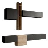 Mobile salotto multifunzione 262cm antracite e rovere - Douglas
