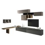 Mobile salotto multifunzione 276cm bronzo e antracite - Polo