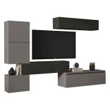 Mobile salotto multifunzione 290cm ardesia e grigio scuro - Nana