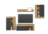 Mobile salotto ripiani regolabili 260cm legno e antracite - Atex