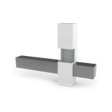 Mobile salotto smart 265cm bianco lucido e ardesia - Abramo
