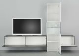 Mobile salotto smart 265cm bianco lucido e ardesia - Abramo