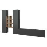 Mobile soggiorno classico 320cm antracite e acero - Acuto