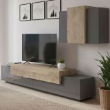 Mobile soggiorno in legno 240cm antracite e acero - Alaskino